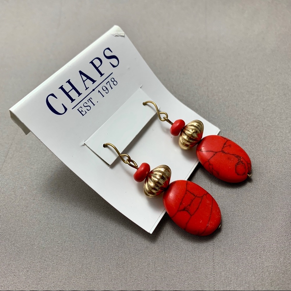 F1-75 Chaps/Drop/Red/Statement/Earrings